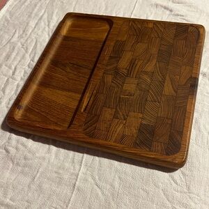 Vintage 12" x 12" Square Teak Wood Cheese Board Cutting Board Kalmar Designs